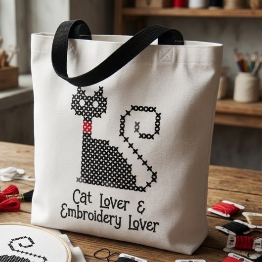Zwarte kattenliefhebber tote bag