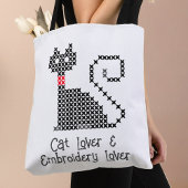 Zwarte kattenliefhebber tote bag