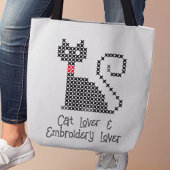 Zwarte kattenliefhebber tote bag