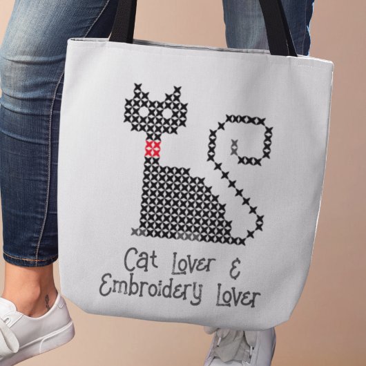 Zwarte kattenliefhebber tote bag