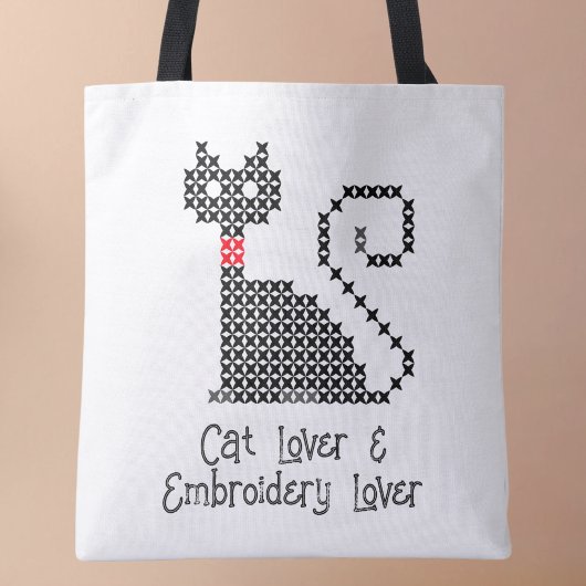 Zwarte kattenliefhebber tote bag