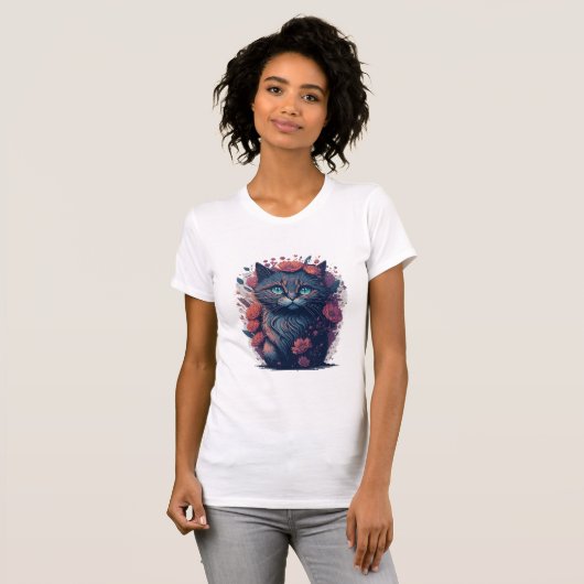 Zwarte kattenliefhebbers t-shirt (Voorkant volledig)