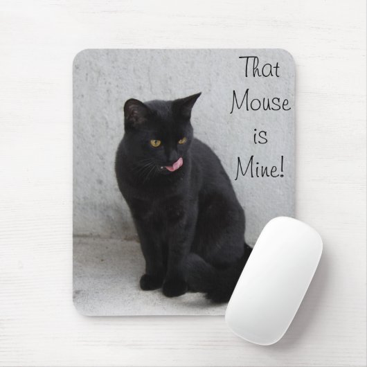 Zwarte kattenmousepad muismat (Met muis)
