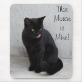 Zwarte kattenmousepad muismat (Voorkant)