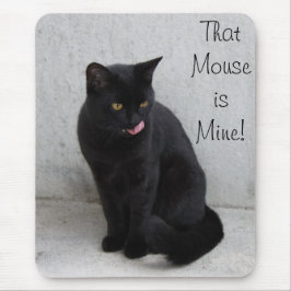 Zwarte kattenmousepad muismat