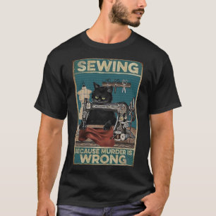 Zwarte kattennaai omdat de moord verkeerd is t-shirt