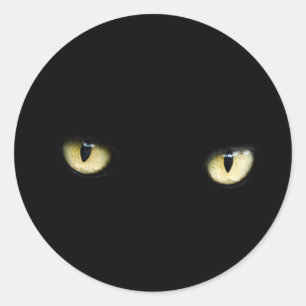 Zwarte kattenogen  Cat Eye Macro Ronde Sticker