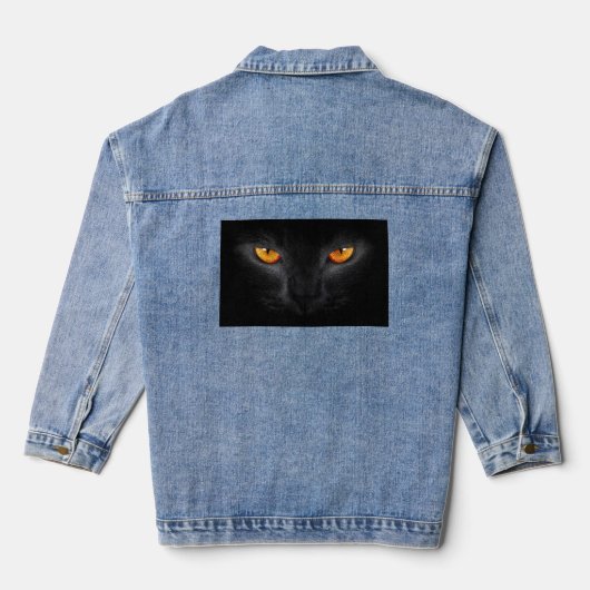 Zwarte Kattenogen Denim Jacket (Achterkant)