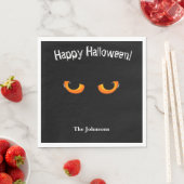 Zwarte kattenogen Halloween feest servetten (Insitu)
