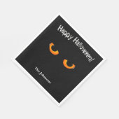 Zwarte kattenogen Halloween feest servetten (Hoek)