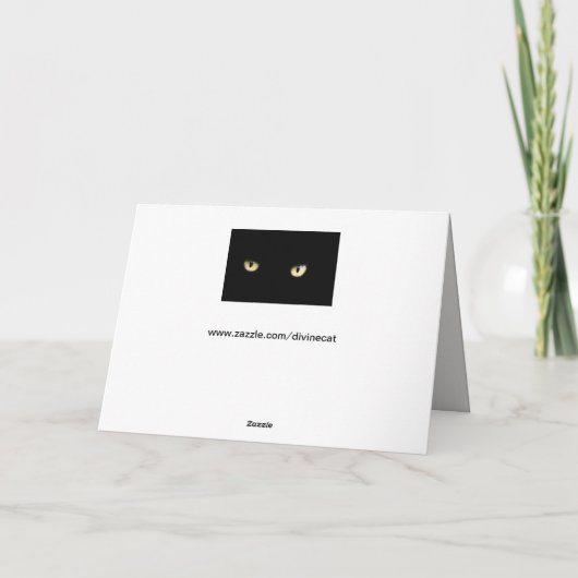 zwarte kattenogen wenskaart kaart (Achterkant)