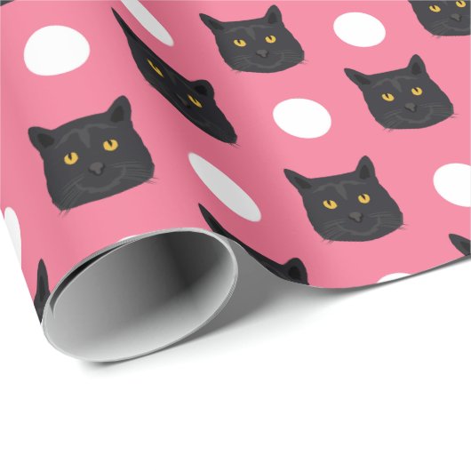 Zwarte kattenpapier - kartonnen kartonnen kartonne cadeaupapier (Rol Hoek)