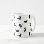 Zwarte kattenpatroon mok (Voorkant rechts)