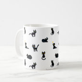 Zwarte kattenpatroon mok (Voorkant links)