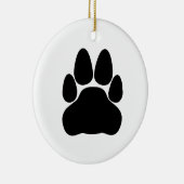Zwarte Kattenpootafdruk Vorm Keramisch Ornament (Rechts)
