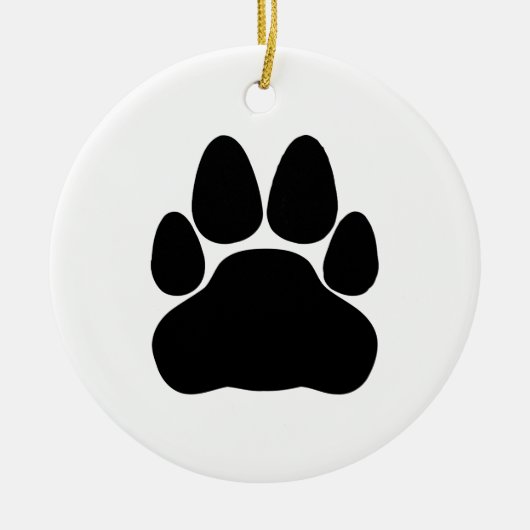 Zwarte Kattenpootafdruk Vorm Keramisch Ornament (Voorkant)