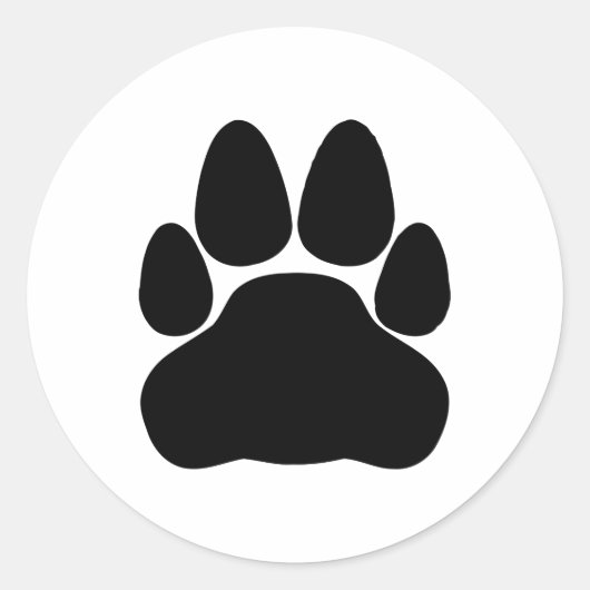 Zwarte Kattenpootafdruk Vorm Ronde Sticker (Voorkant)