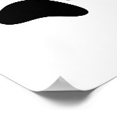 Zwarte kattenpootafdrukken op wit poster (Hoek)