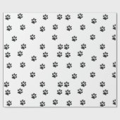 Zwarte kattenpoten eenvoudig cadeaupapier (Vlak)
