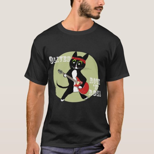 Zwarte kattenrots in Roll mannen T-shirt (Voorkant)