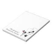 Zwarte kattenroze naam PERSONALIZE Notitieblok (Linkerzijde)