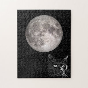 Zwarte kattenschaduw legpuzzel