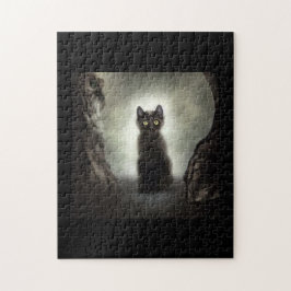 Zwarte kattenschaduwgrot, donker grot, zwart licht legpuzzel