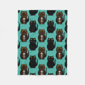 Zwarte kattenschedel fleece deken (Voorkant)