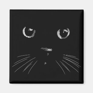 Zwarte kattenschets magneet