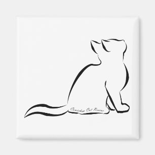 Zwarte kattensilhouet, binnentekst magneet