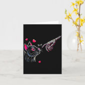 Zwarte Kattenskelet Hand Boop Valentijnsdag Huisdi Kaart (Gele Bloem)