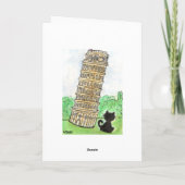 ZWARTE KATTENTOREN VAN PISA VERJAARDAG KAART (Achterkant)