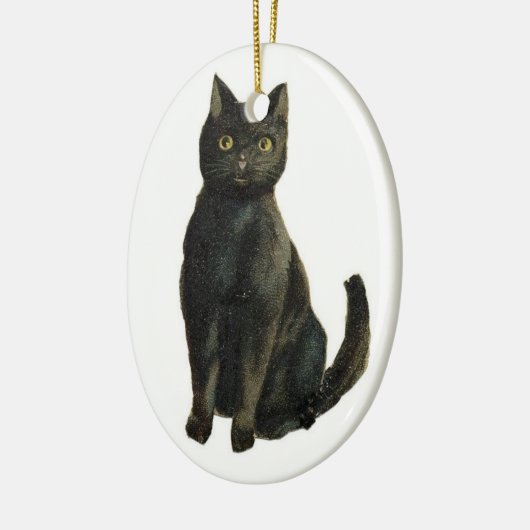  zwarte kattenversiering keramisch ornament (Links)