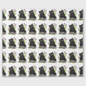 Zwarte kattepaardebloemen ompakken papier (Vlak)