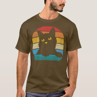  zwarte katteplaat, retro, stijlvol Kat Lov T-shirt