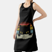zwarte katteplaat, Retrostijlzwarte katten Schort (Insitu)