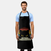 zwarte katteplaat, Retrostijlzwarte katten Schort (Gedragen)