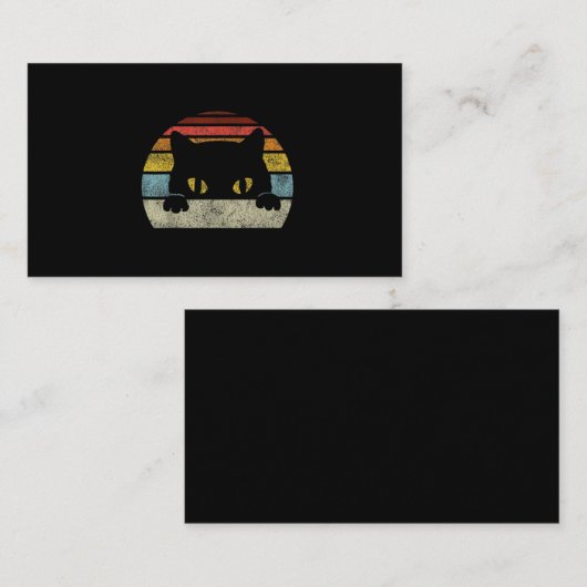  zwarte katteplaat, Retrostijlzwarte katten Visitekaartje (Voorkant / Achterkant)