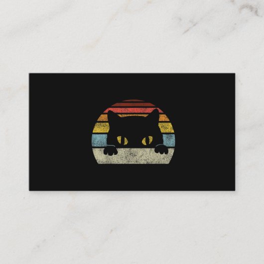  zwarte katteplaat, Retrostijlzwarte katten Visitekaartje (Voorkant)