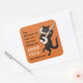 Zwarte katteproblemen Succes Halloween CC1163 Vierkante Sticker (Envelop)