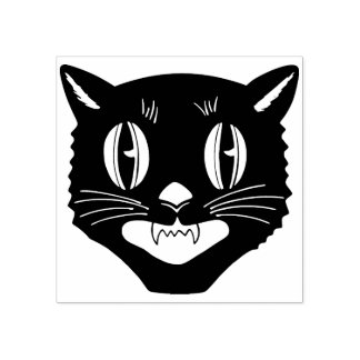  zwarte kattestempel Halloween Rubberstempel