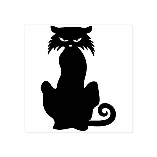 zwarte kattestempel Halloween Rubberstempel (Afrduk)