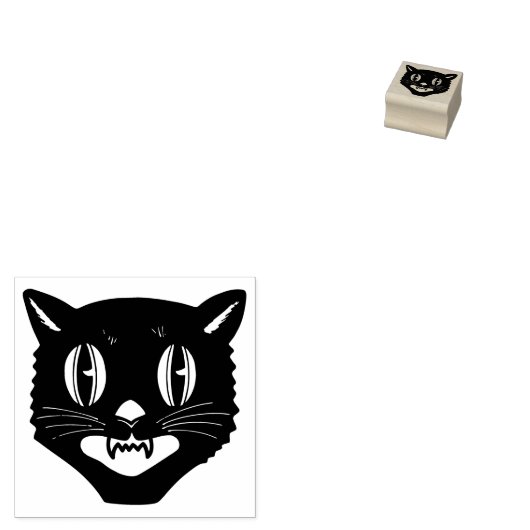  zwarte kattestempel Halloween Rubberstempel (Gestempeld)