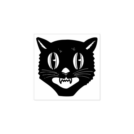 zwarte kattestempel Halloween Rubberstempel (Afrduk)