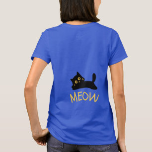 Zwarte Kattige MEOW T-Shirt voor Kattenliefhebbers
