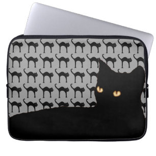 zwarte katzen laptop sleeve