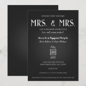 Zwarte kaviaar Classy Elegant Mrs Engagement Party Kaart (Voorkant / Achterkant)