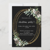 Zwarte kegeldennengroen gouden kerstfeest kaart (Voorkant)