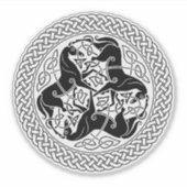 Zwarte Keltische Epona knoop met paarden Sticker (Voorkant)