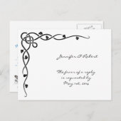 Zwarte Keltische Knoop Hoek Wijnstok RSVP Briefkaa Uitnodiging Briefkaart (Voorkant / Achterkant)